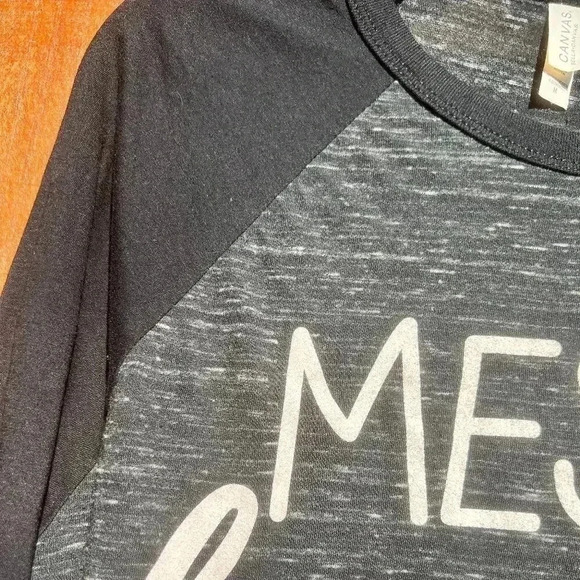 🤑 Super Cute Baseball Style Charcoal Black Quarter Sleeve Tee - Picture 5 of 8